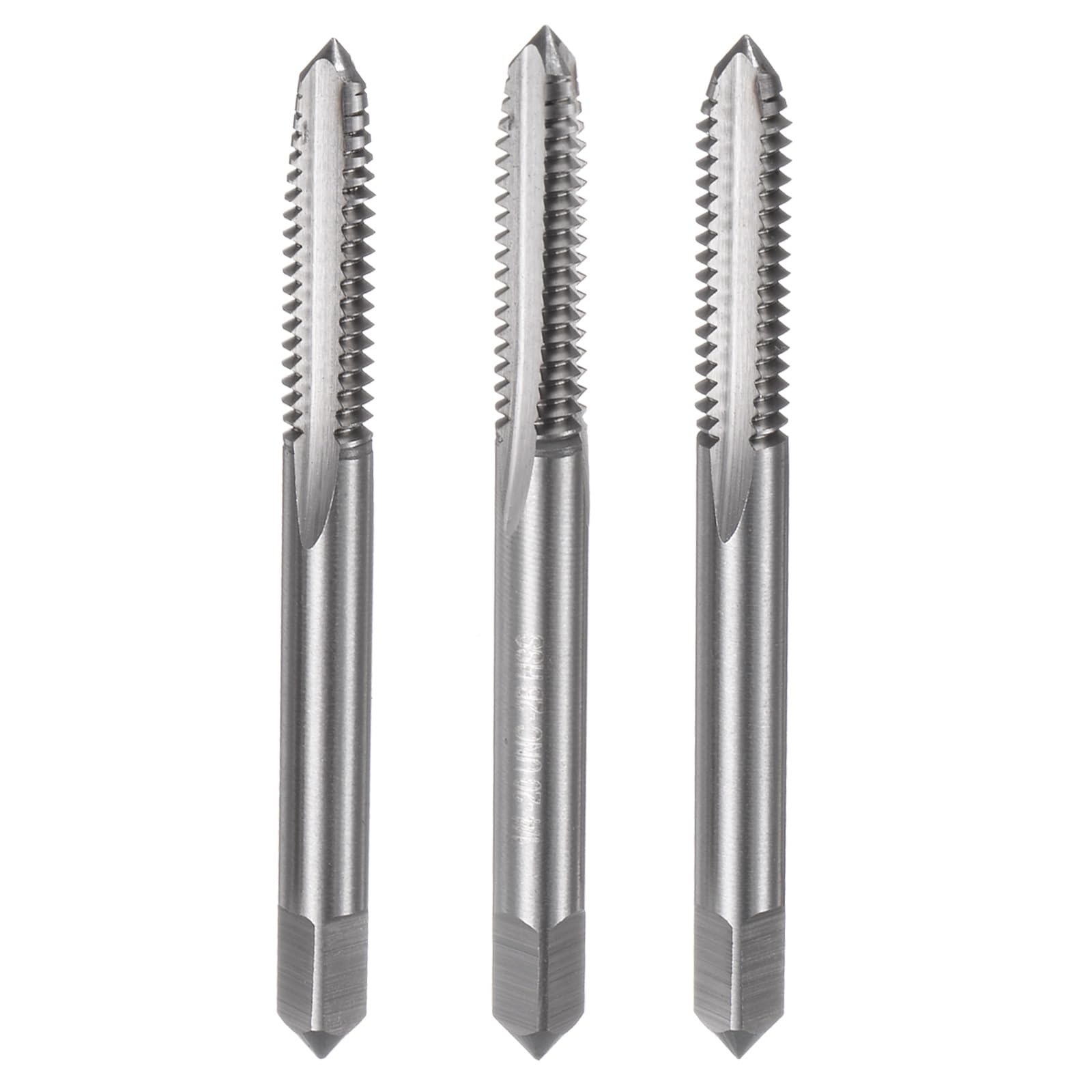 uxcell 3pcs Hand Tap Set, 1/4-20 UNC Taper/Plug/Bottom Thread Screw Taps, High Speed Steel Hand Threading Tapping Tool Kit