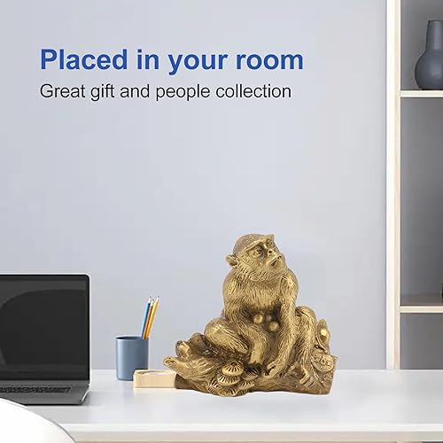 Miniatura 5 de Demeras Estatua de mono de latón, colección hecha a mano del zodiaco estatua de mono de latón duradera para la familia para el hogar