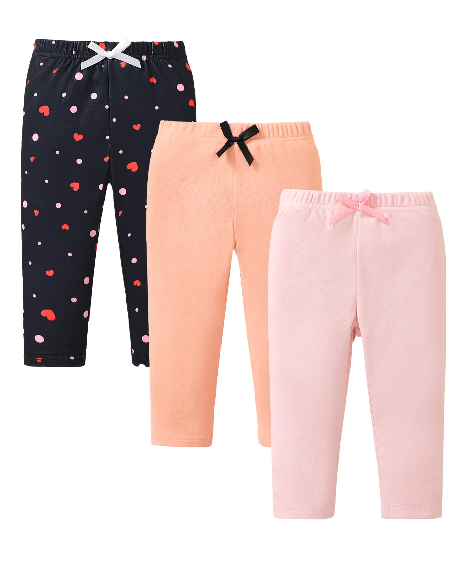 Jecson Toddler Girl Leggings Baby Pants 3 Pack Stretchy Floral Clothes 1-4Y
