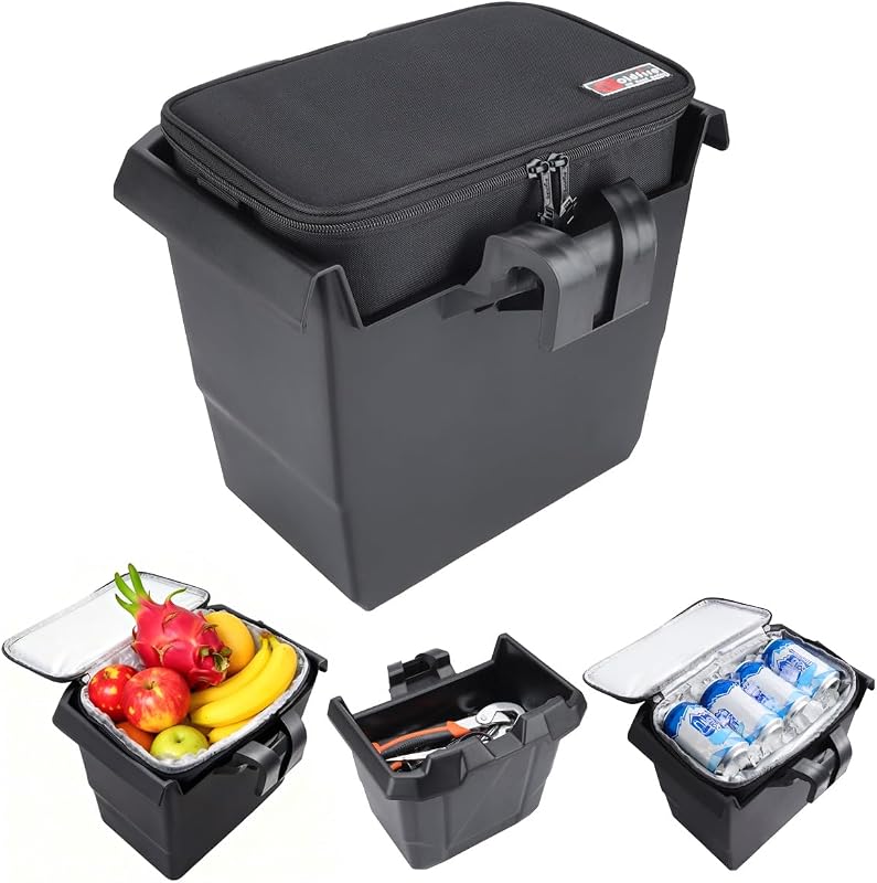 Removable Center Under Seat Storage Bins+ Portable Ice Chest Cooler for Can-Am 2016-2026 Defender HD8 / HD10 / HD5 / Max HD8 / Max HD10, Passenger Underseat Storage Box, Replace OEM #715003446