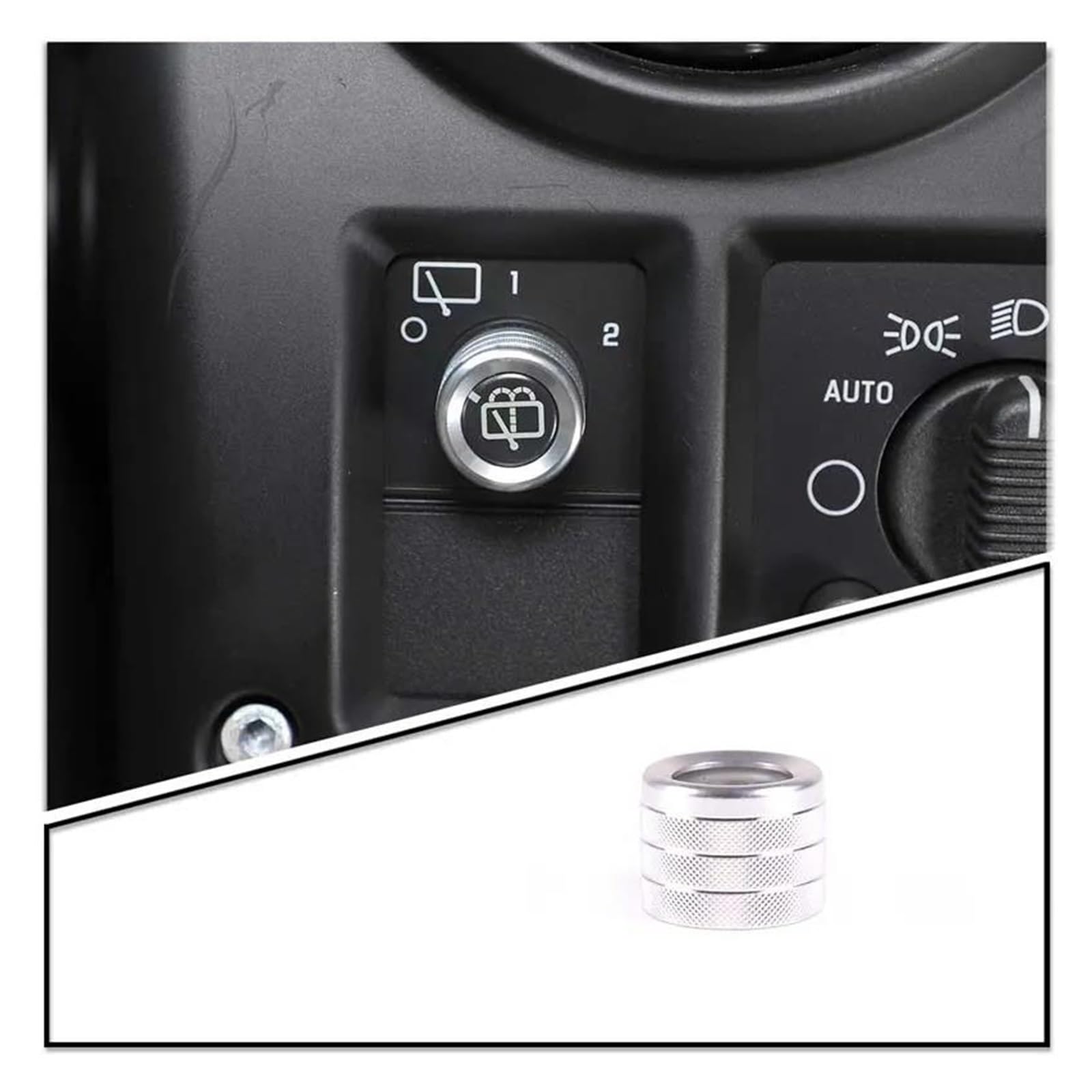 Avvolgimento bracciolo console centrale auto Per H2 2003-2007 Manopola interruttore tergicristallo posteriore per adesivo ad anello Accessori interni auto(D'argento)