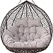 Doppio Cuscino per Sedie Sospese, Cuscino per Poltrona in Vimini e Rattan, Lavabile Cuscini per Sedie a Uovo, Impermeabile Spessi Cuscino per Amaca Sedia Esterno Interno (Color:Grigio)