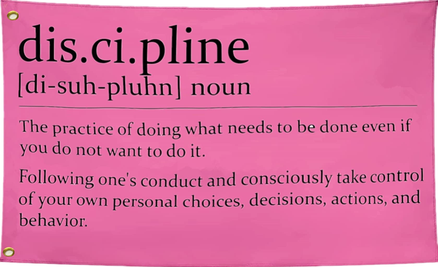 Discipline flag 2x3FT,100D Polyester, Motivational Flag with 2 Brass Grommets for room Wall Decor (P2x3)