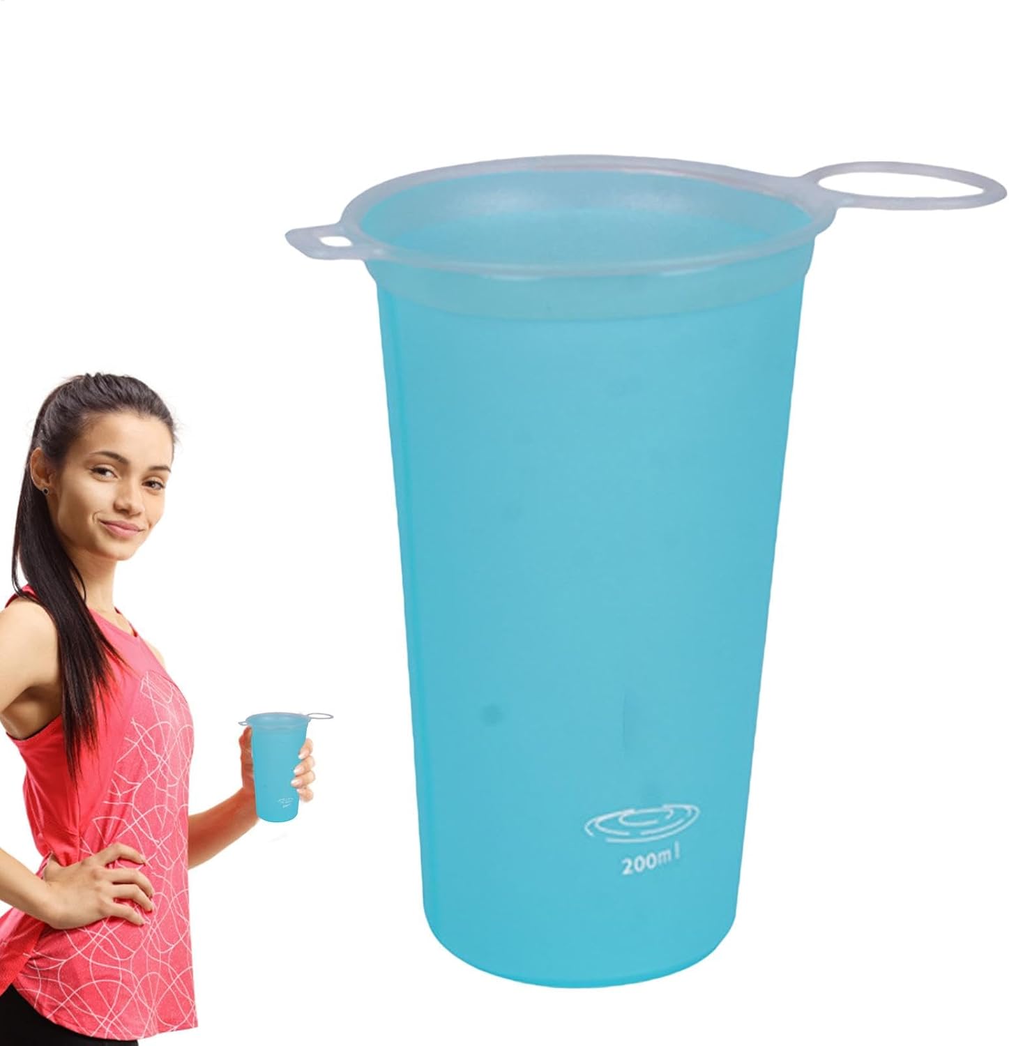 Borraccia da viaggio, Borraccia da escursionismo, Tazza per bevande pieghevole da 200 ml Bocca larga per un riempimento rapido | Tazza riutilizzabile per il consumo all’aperto per la corsa,