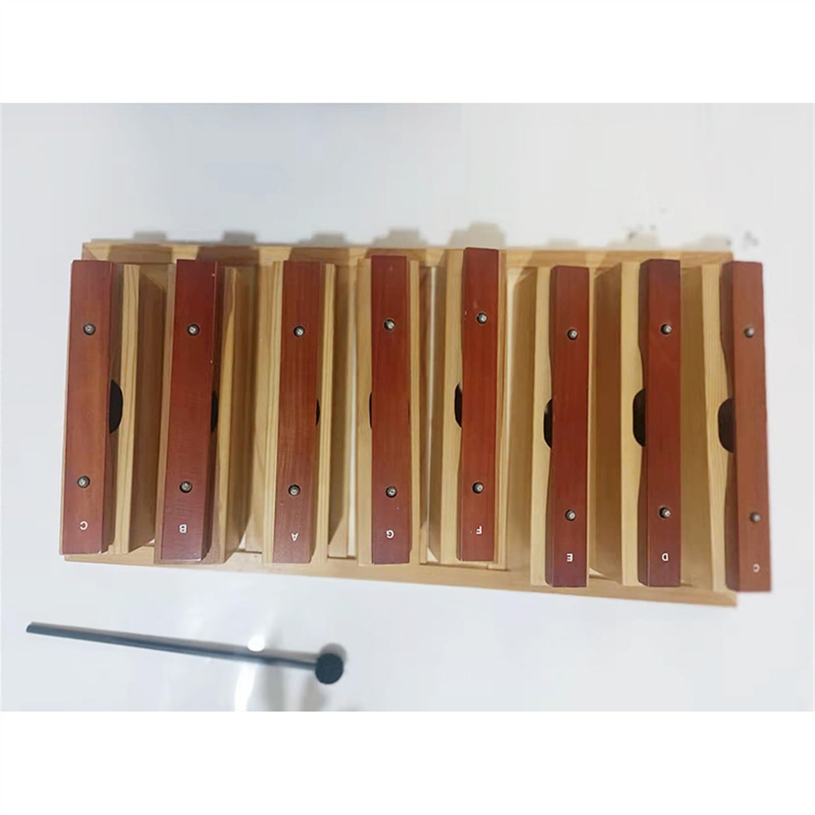 Instrument de percussion Glockenspiel en bois à 8 notes en brique double couleur Kit De Glockenspiel