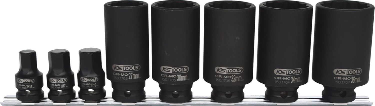 KS TOOLS Special Prop Shaft Impact Set, 8 pcs,1/2"