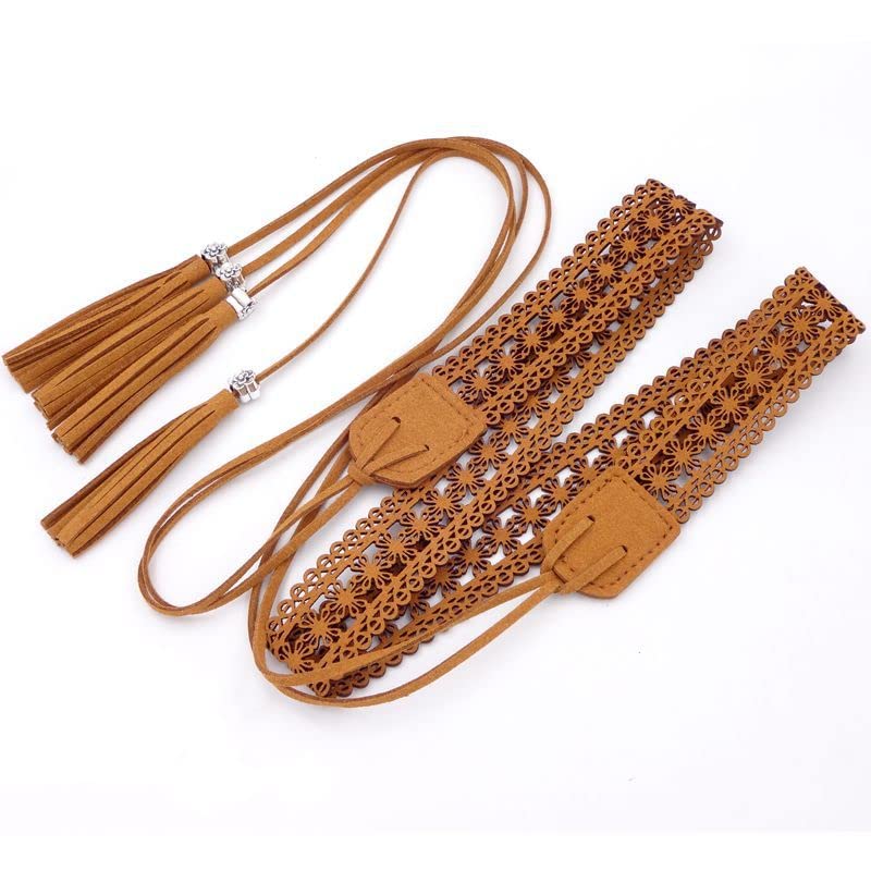 Fashion Bohemian Tassel Braided Belt Crochet Waistband Women's Dress Belt (C-Belt-14)2