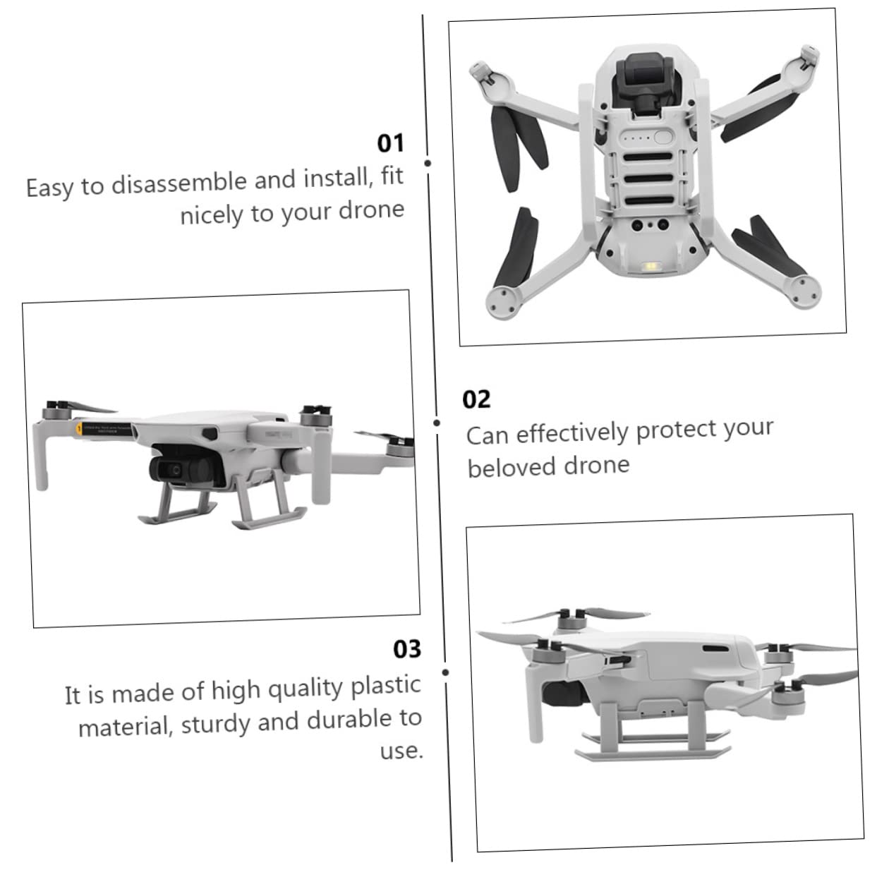 KOMBIUDA Anillo De Protección Cuchilla para Drones Extensor De Tren De Aterrizaje para Mini Cubierta Protectora De Hélice para UAV Compatible Extensión del Tren De Aterrizaje