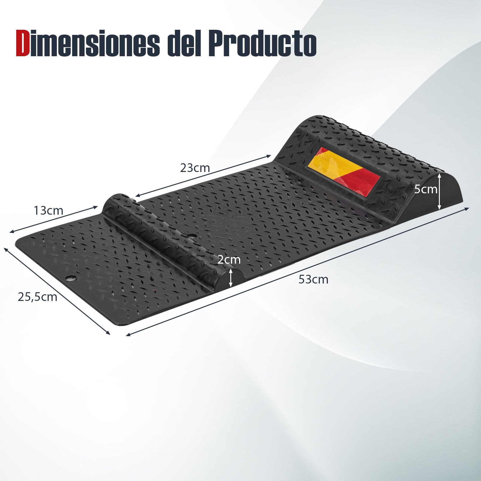 COSTWAY 2 Tapetes Antideslizantes para Estacionamiento, Ayuda para Aparcamiento, Tapete Antideslizante Colchoneta de Posición, Tapeta de Freno Ayuda de estacionamiento, 53 x 25,5 x 5 cm