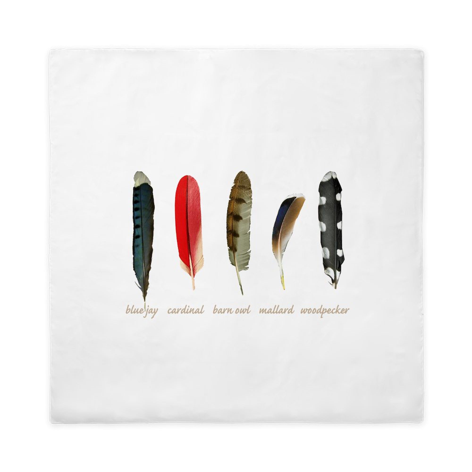 CafePress Nature Art Bird Feathers Queen Duvet Cover, Printed Comforter Cover, Unique Bedding