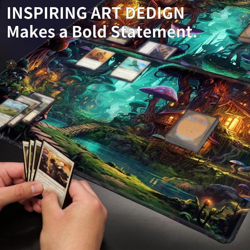 Miniatura 2 de EDGFRTOIO Tapete de juego con zonas para juegos de cartas MTG, alfombrillas de juego mágicas de mesa de 24 x 14 pulgadas, mesa de juego de mesa