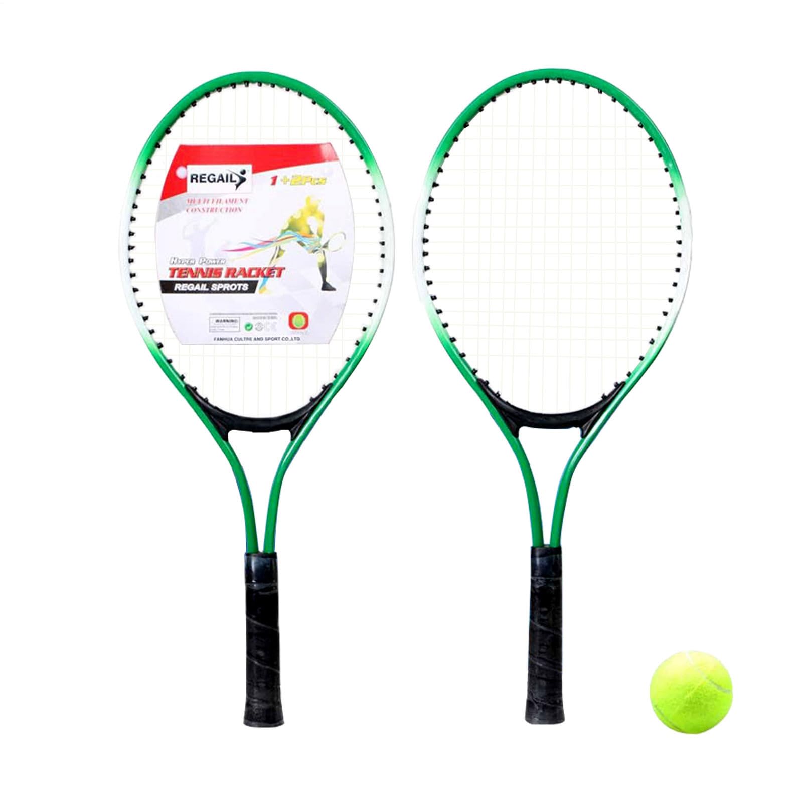 Set Racchette da Tennis e Palline, 21 Pollici Racchetta da Tennis per Bambini Principiante, Kit Allenamento Tenni-s Bambino Adolescente