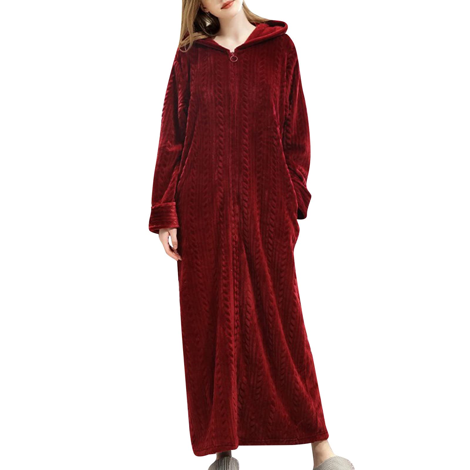 Albornoz Mujer Ducha - Pijama de Mujer de Franela Abrigada Confortable Túnica Larga para Invierno Cálido y Material Diseño Elegante