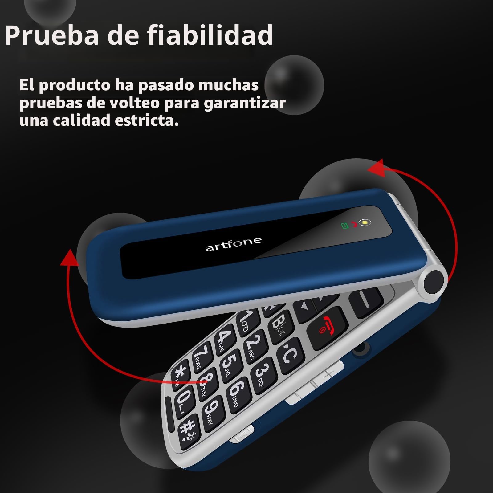 artfone F20 2G gsm Teléfono móvil de Tapa para Mayores丨Botones y Teclas Grandes丨Pantalla 2,4" 丨Llamada Rápida丨Movil para Mayores丨Botón SOS丨Bateria 1300mAh丨Doble Nano SIM丨USB-C - Azul