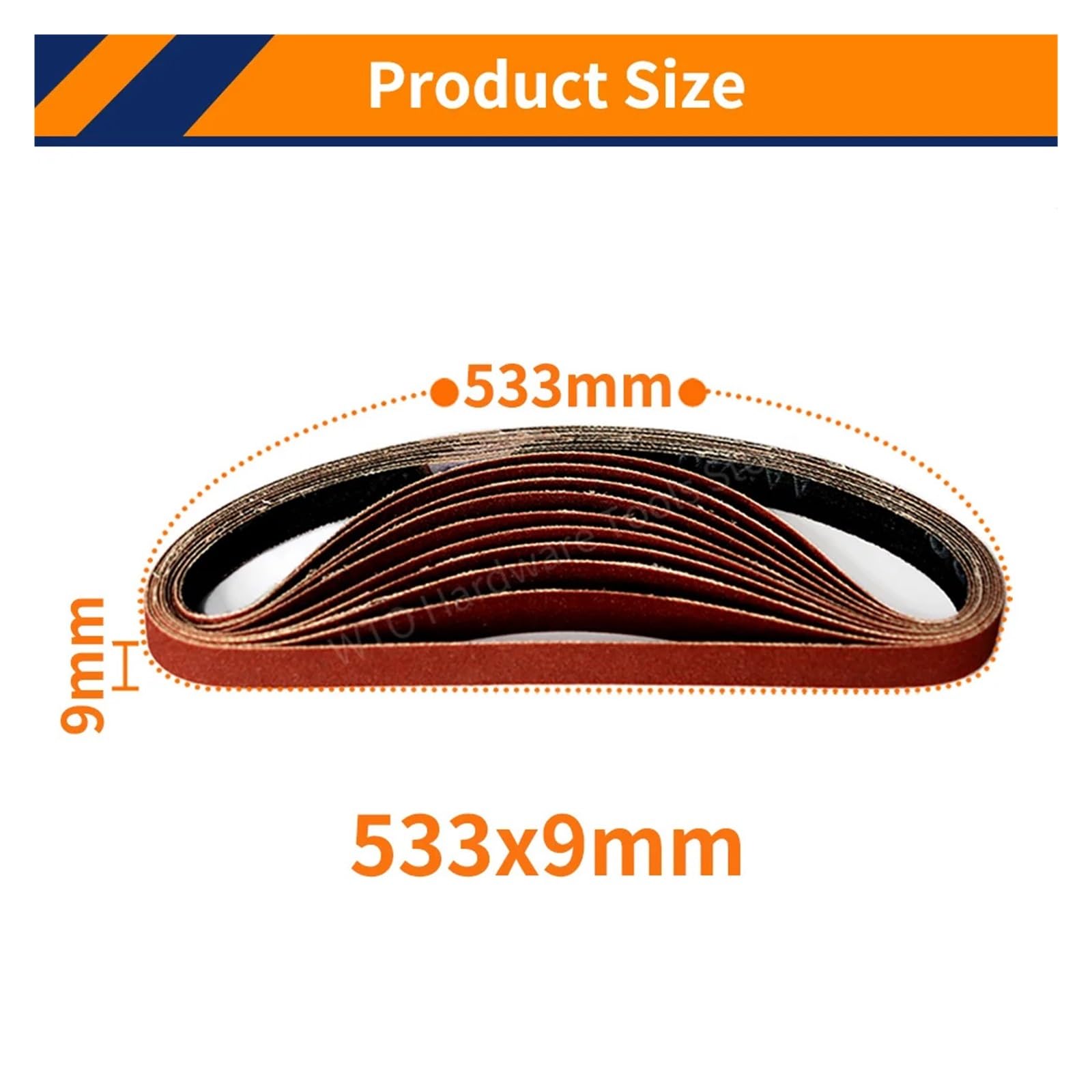 Rotolo di carta vetrata, Confezione da 10 pezzi, grana 40-1000, 533x9 mm(240)