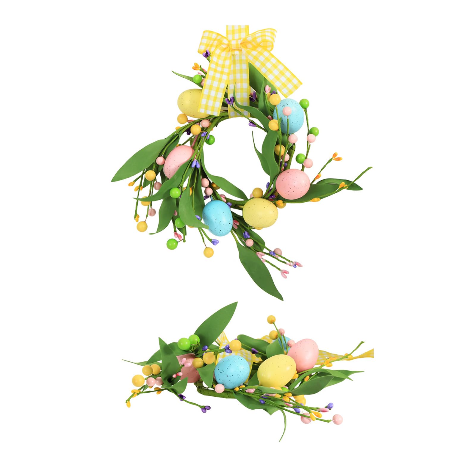 Spring Wreath Easter Eggs and Flowers Decoration Floral Garlands Decorative Door Ornament Wedding Wreath