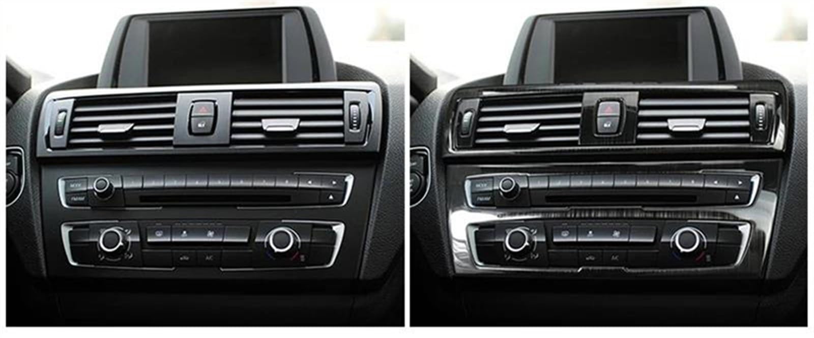 PIWINE Auto Konsole CD Panel Rahmen AC Air Vents Abdeckung Trim Aufkleber Für 1 2 Serie F20 F21 F22 F23 2012-2018 | A Black