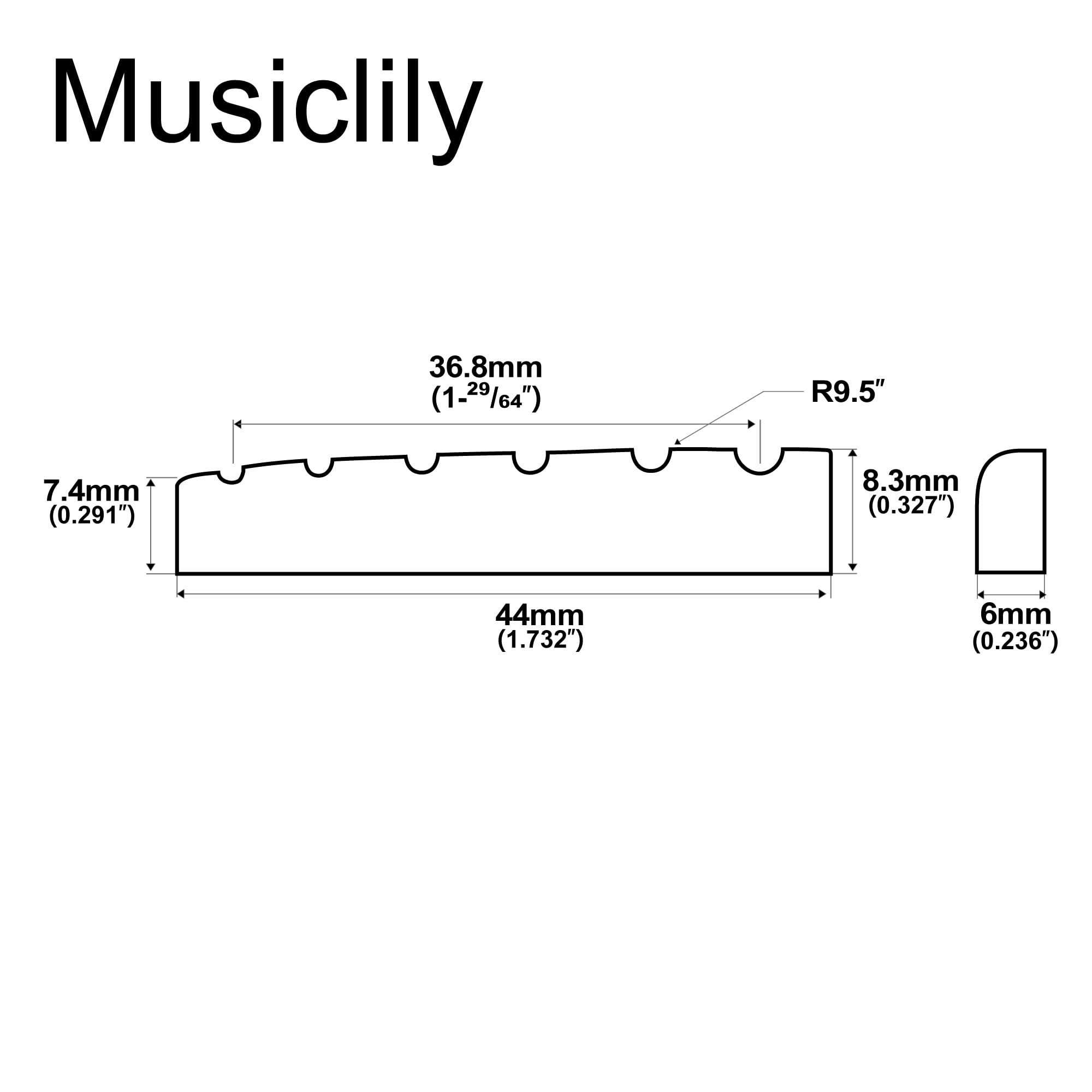 Capotasto Musiclily Per Chitarra | Resina Urea 42mm | Per Stratocaster/Telecaster
