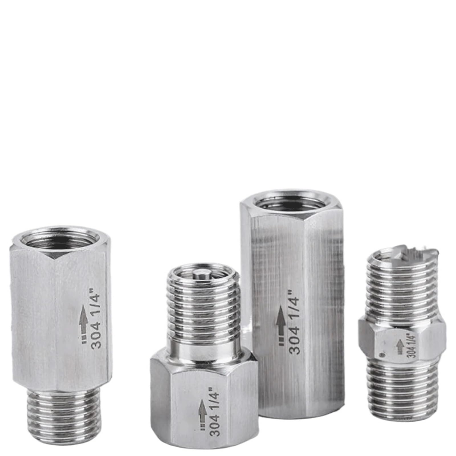 1pcs 1/8" 1/4" 3/8" 1/2" 3/4" 1" 304 Stainlees Steel 1 Way Non-Return Check Valve(G1 Male to Female)