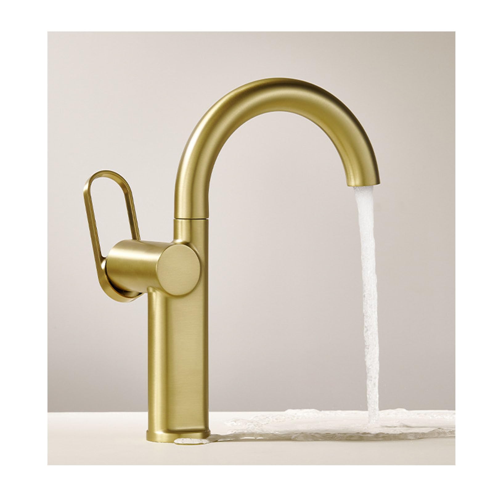 Single Handle Vessel Sink Faucet with Swivel Spout for Hot and Cold Water in Bathroom