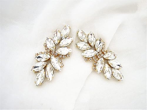 30 parches de lazo de diamantes de imitación de cristal para vestidos de boda, bricolaje para planchar en oro