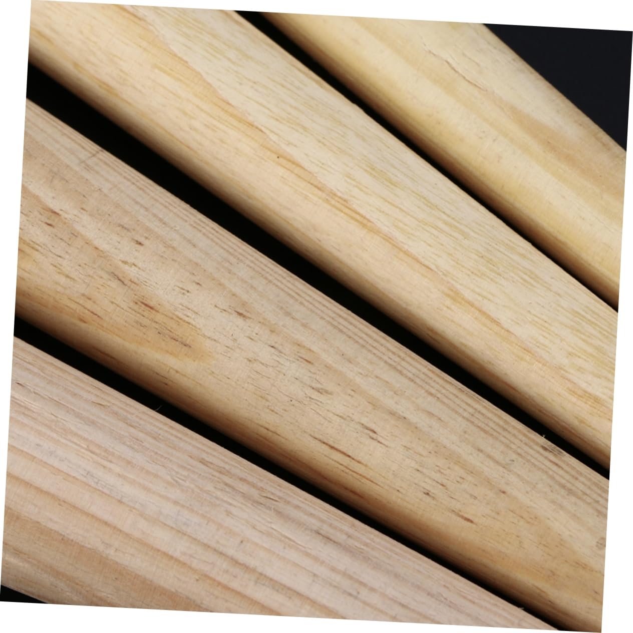 Pennello Rotondo per Pittura a Manico lungo 4 Pezzi, Legno | Set Professionale con Setole Naturali, per Stencil e Decorazioni Casa, Accesso Agevole a Fessure Difficili