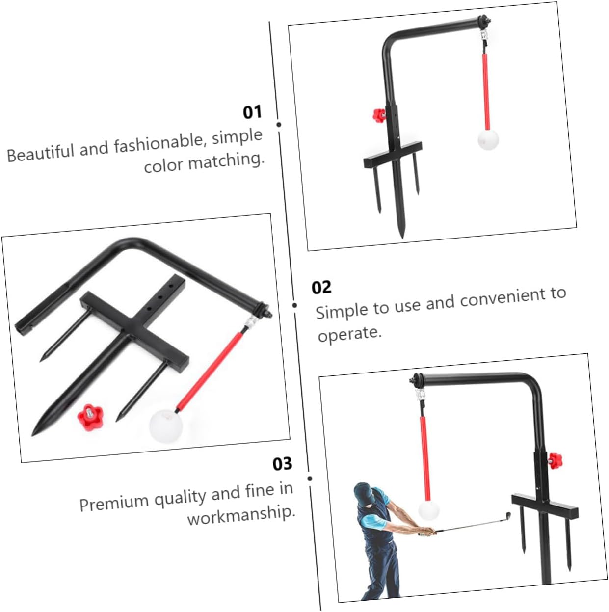 Hemoton Golf Swing Training Tool Iron Practice Trainer for Beginners and Professionals Durable and Easy to Use for Swing Accuracy and Posture Improvement