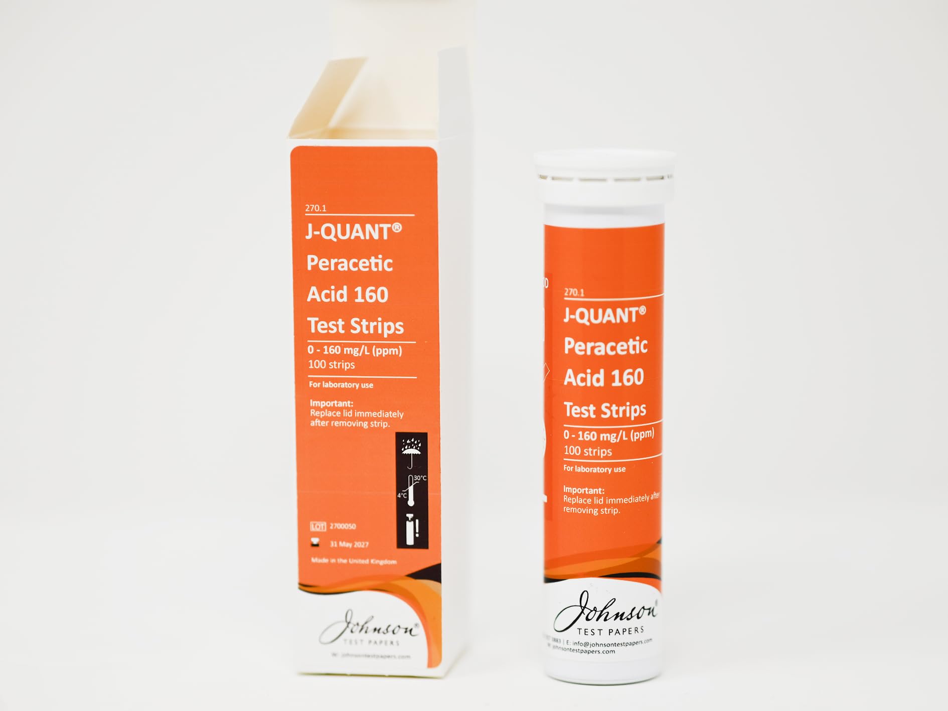Peracetic Acid 0-160 Test Strips