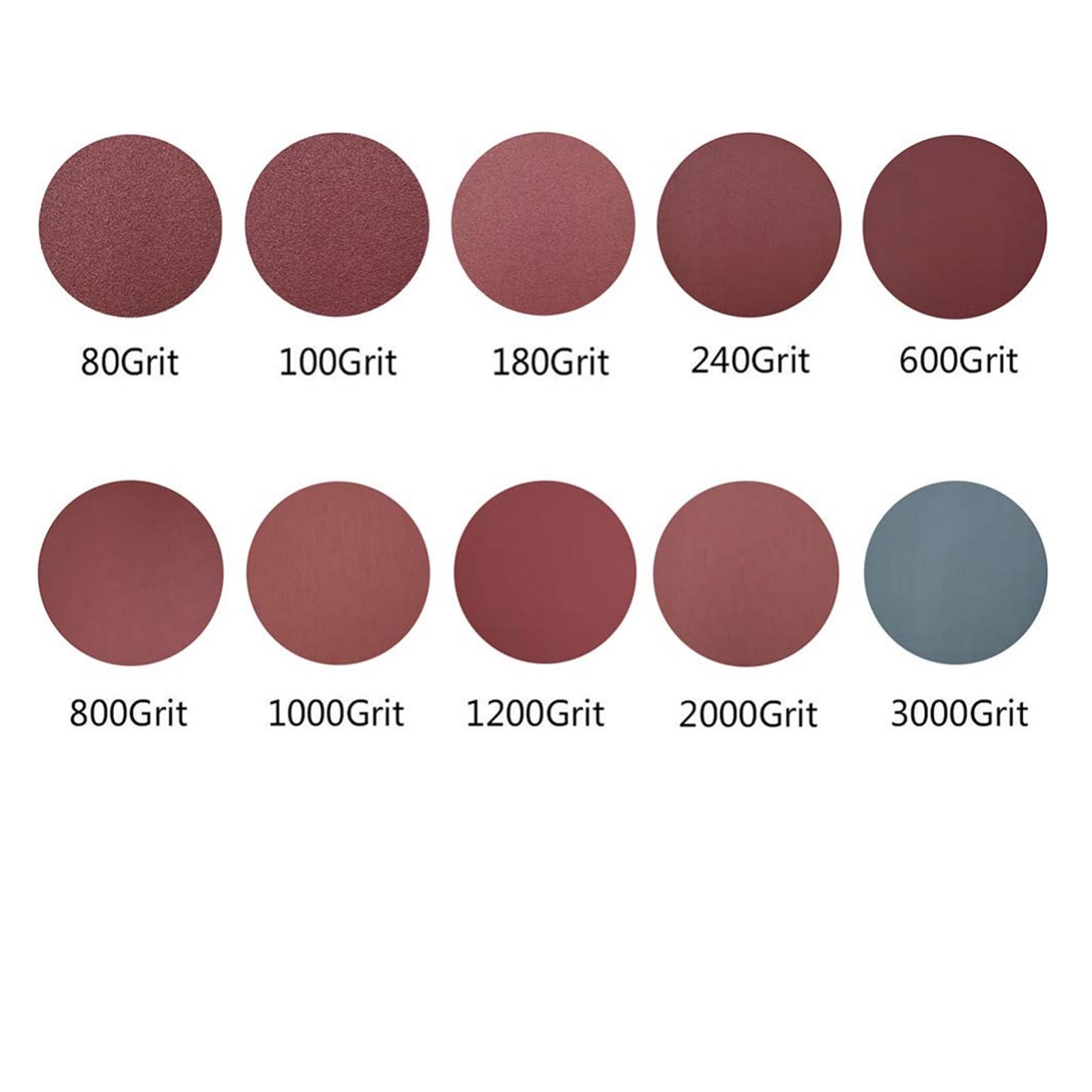 200 discos de lijado 180,0 mm y 7 pulgadas, papel lija óxido aluminio for pulir madera Para Lijadora(Red-p80)