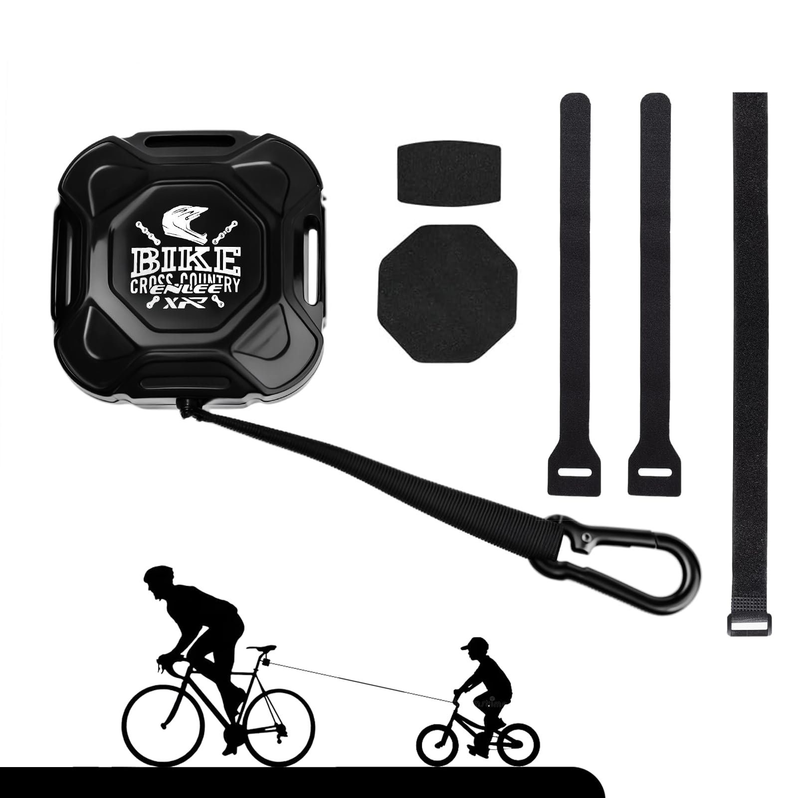 Fune Da Traino Per Bicicletta Per Bambini – Sistema Follow Me Lungo 2,5 M, Universale, Con Aggancio Al Manubrio E Cinture In Velcro - 4