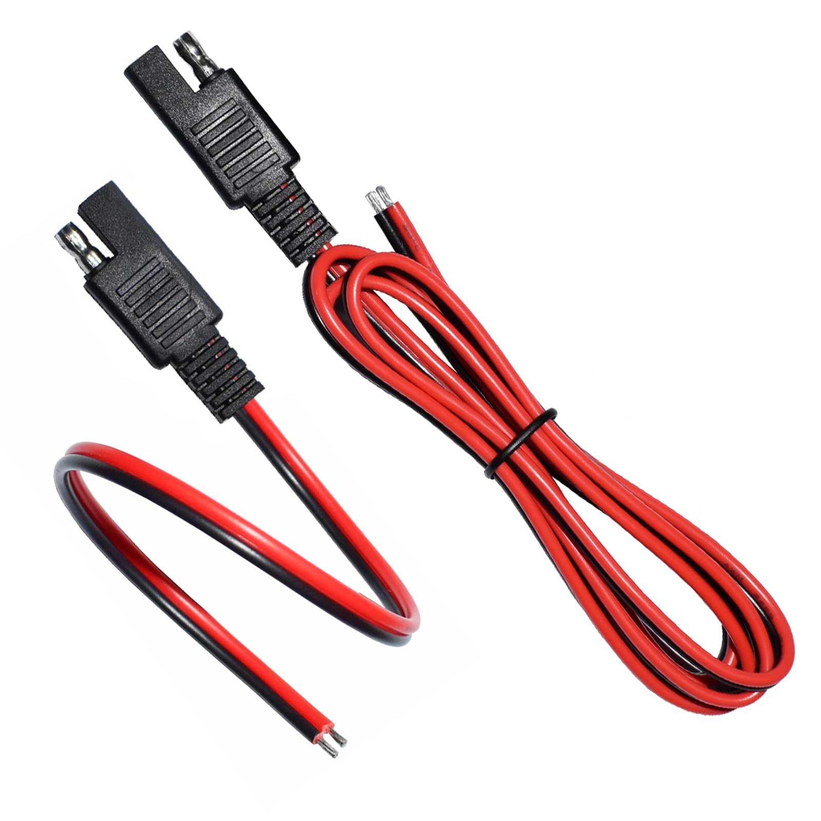 Lot De 2 Câbles D'extension SAE 14 AWG – 30 Cm, 2 Broches – Pour Batterie, Panneau Solaire, Moto, Camping-car