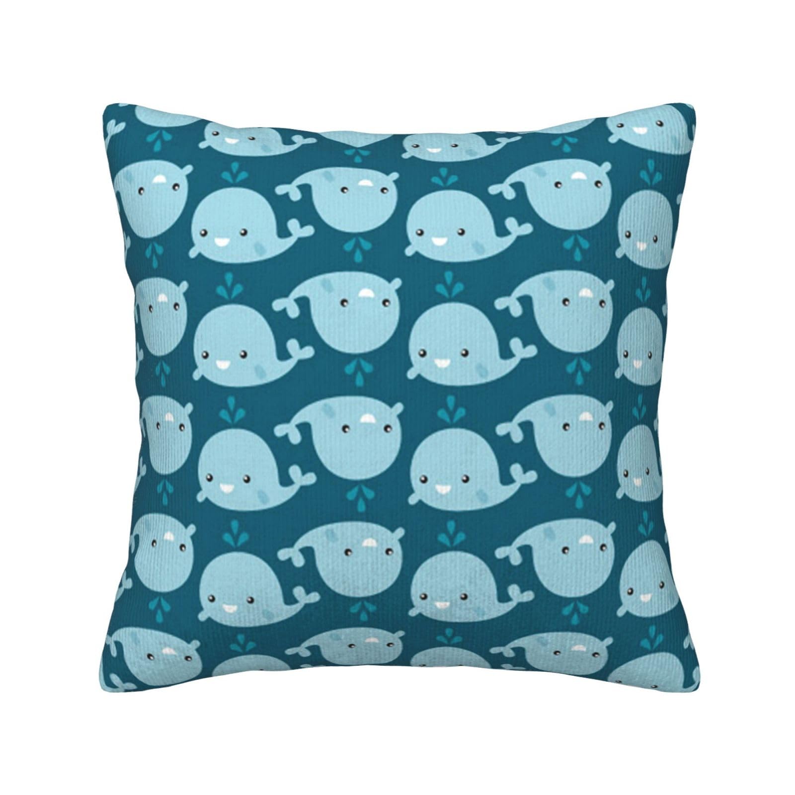 Housse de coussin en velours côtelé baleine 45x45 cm pour canapé et salon