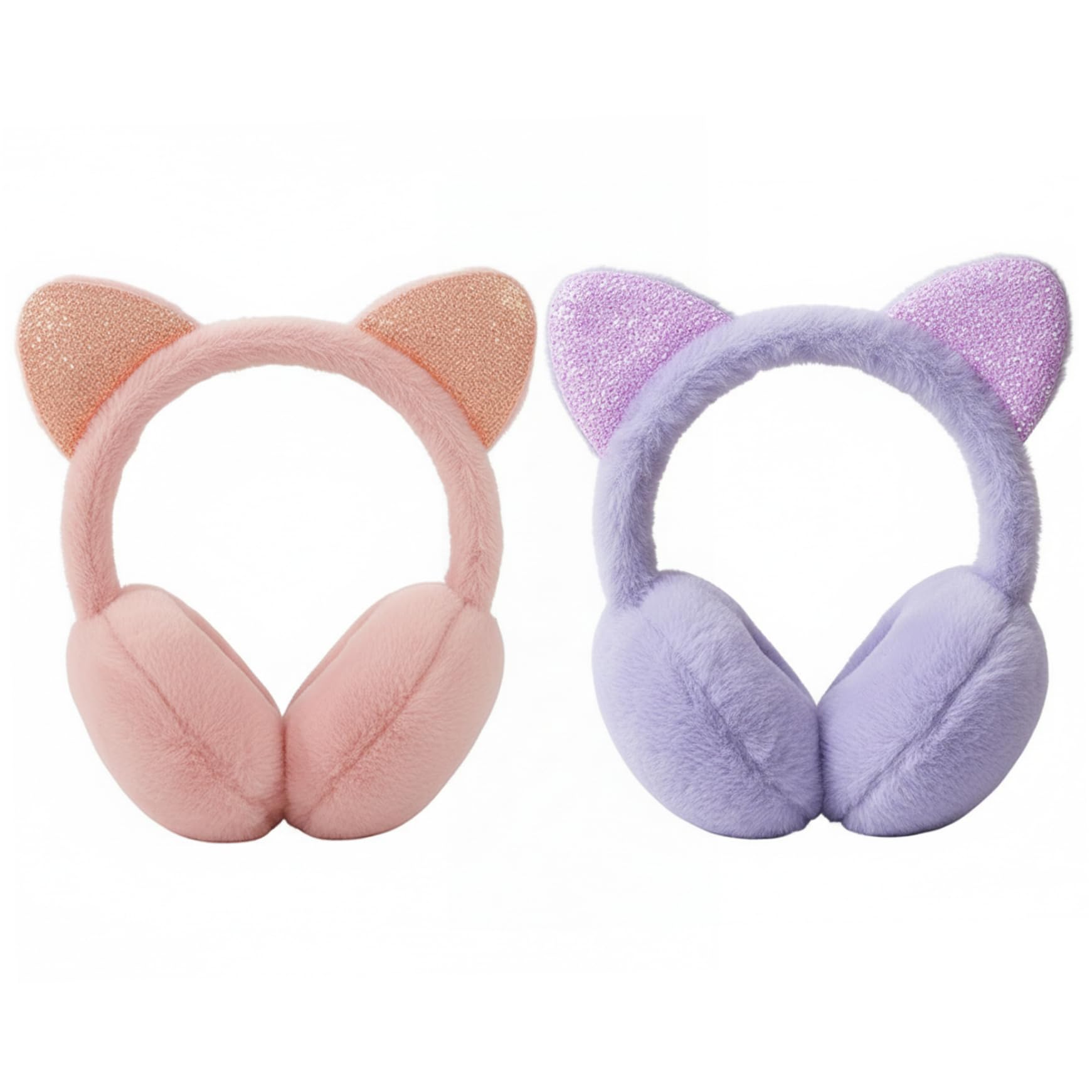 Orejeras de gato para niños pack de 2 de felpa cálida 8