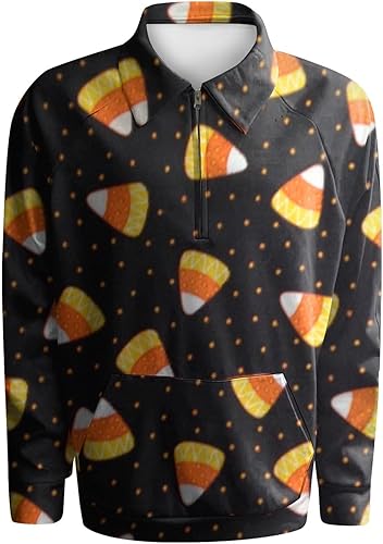 Miniatura 3 de Ymosrh Camisetas de Halloween para hombre, de manga larga, cuello redondo, divertidas, tallas S-4XL