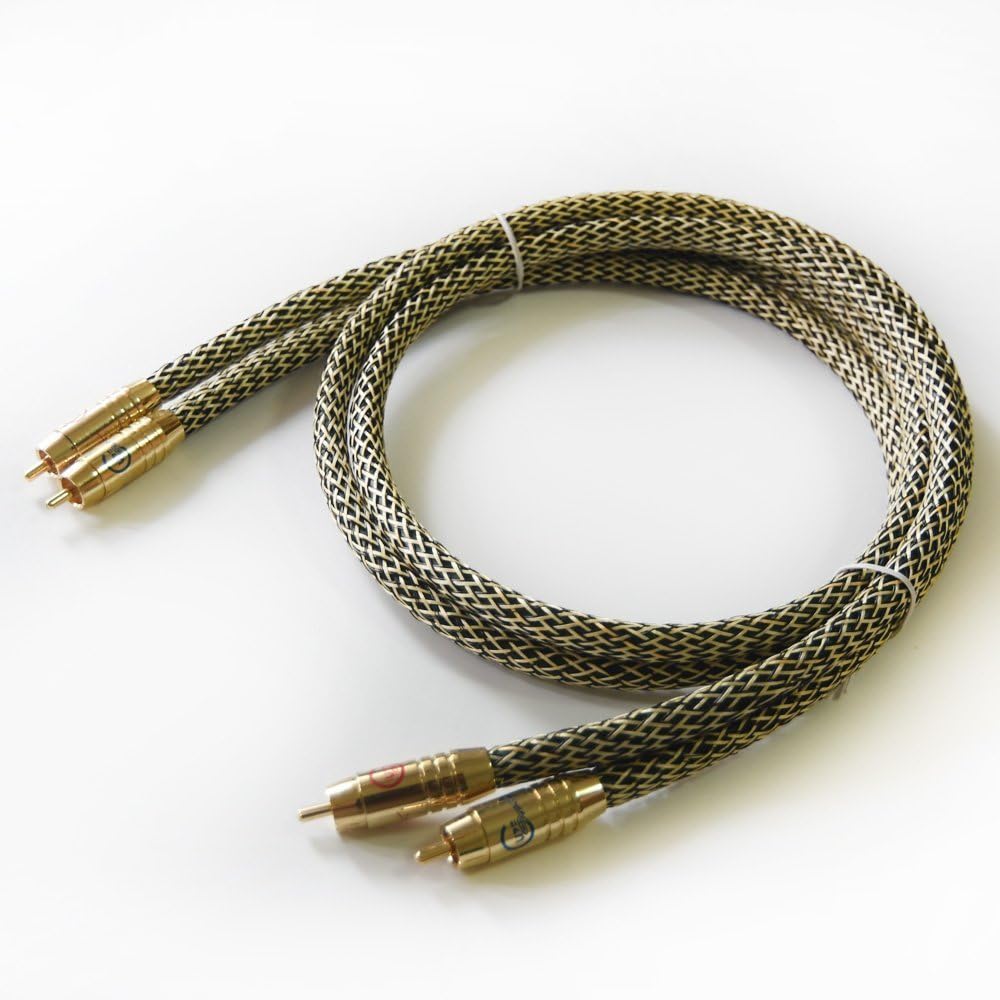Guzi Hi-Fi Audio Cable HiFi RCA Interconnects Cable, Gold-Plated Connectors - 1 Meter