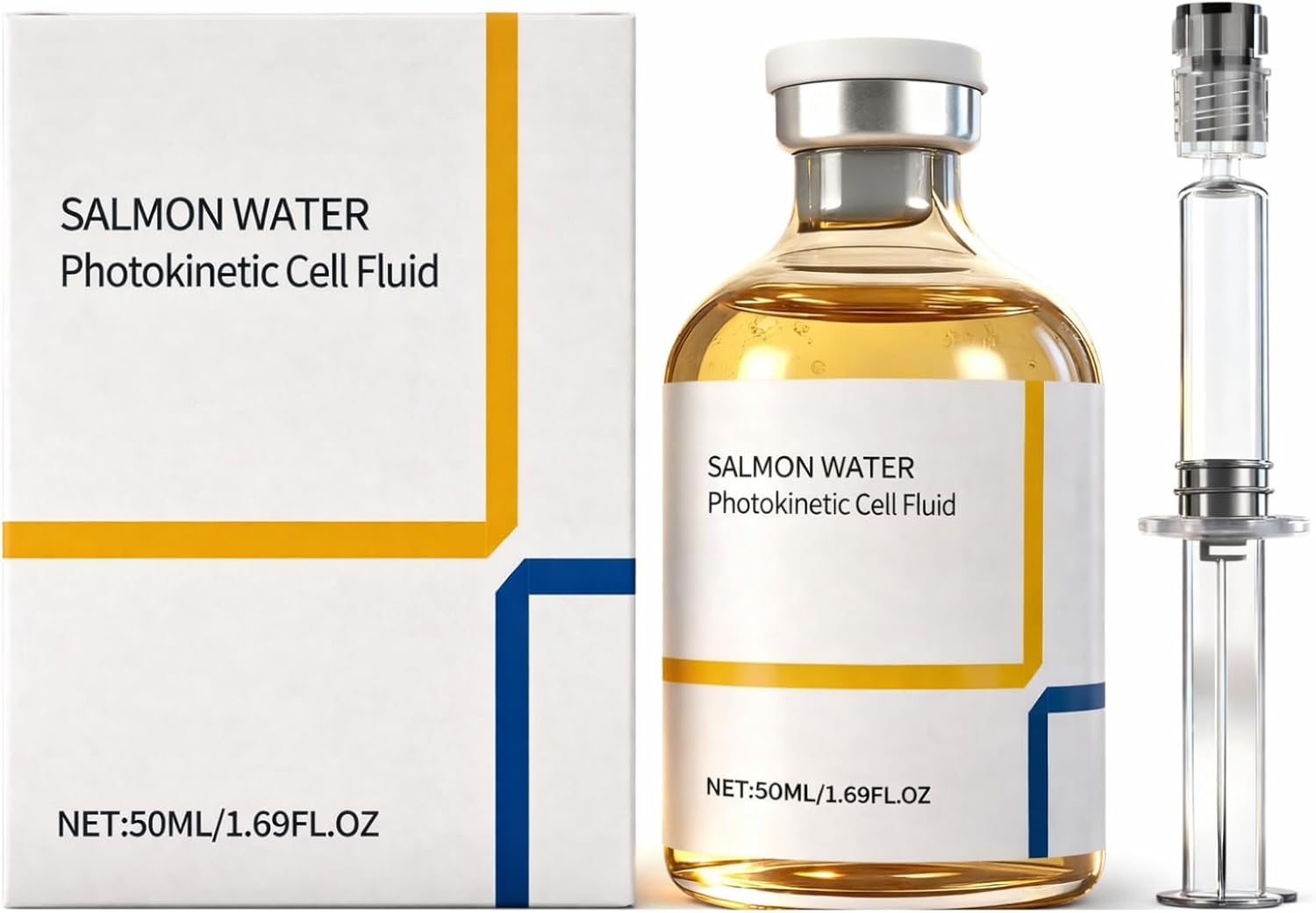 Salmon DNA Ampoule,Salmon Anti Wrinkle Serum with Collagen & Peptide, Microneedling Serum for Lifting, Barrier Repair Hydrating Ampoule for Face & Body, Korean Glass Skin Glow, 50ml ﻿
