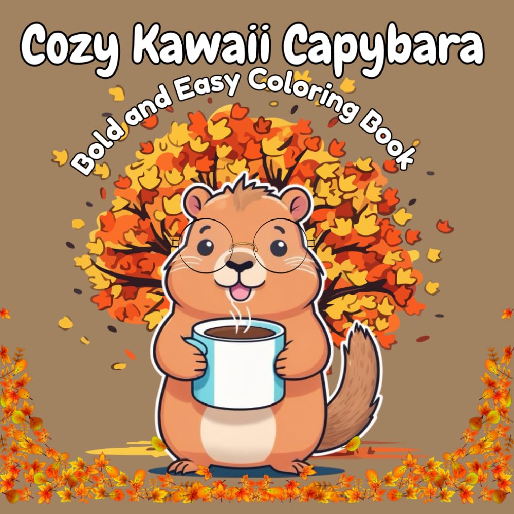 Cozy Kawaii Capybara Bold and Easy Coloring Book – Cute Capybara Doing Fun & Cozy Activities for Kids, Teens & Adults: Relaxing Bold and Easy Pages of ... Perfect for Kids, Teens, Adults, and Seniors