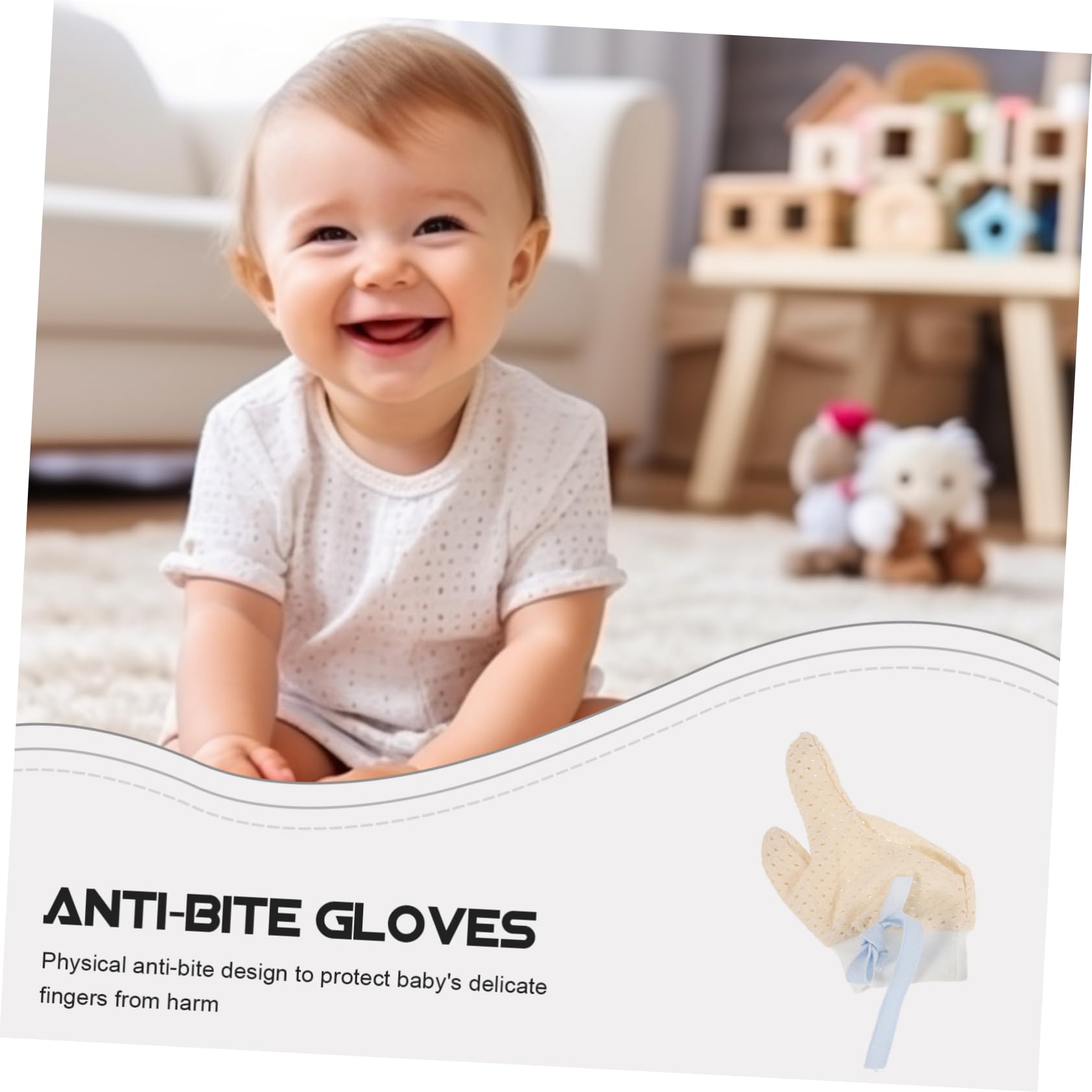 BESTonZON 5 Paia Smetti Di Mangiare i Guanti Per i Bambini Protezione Per Il Pollice Del Guanti Neonato Senza Nessun Guanto Antigraffio Guanti Antigraffio Filato Di Cotone