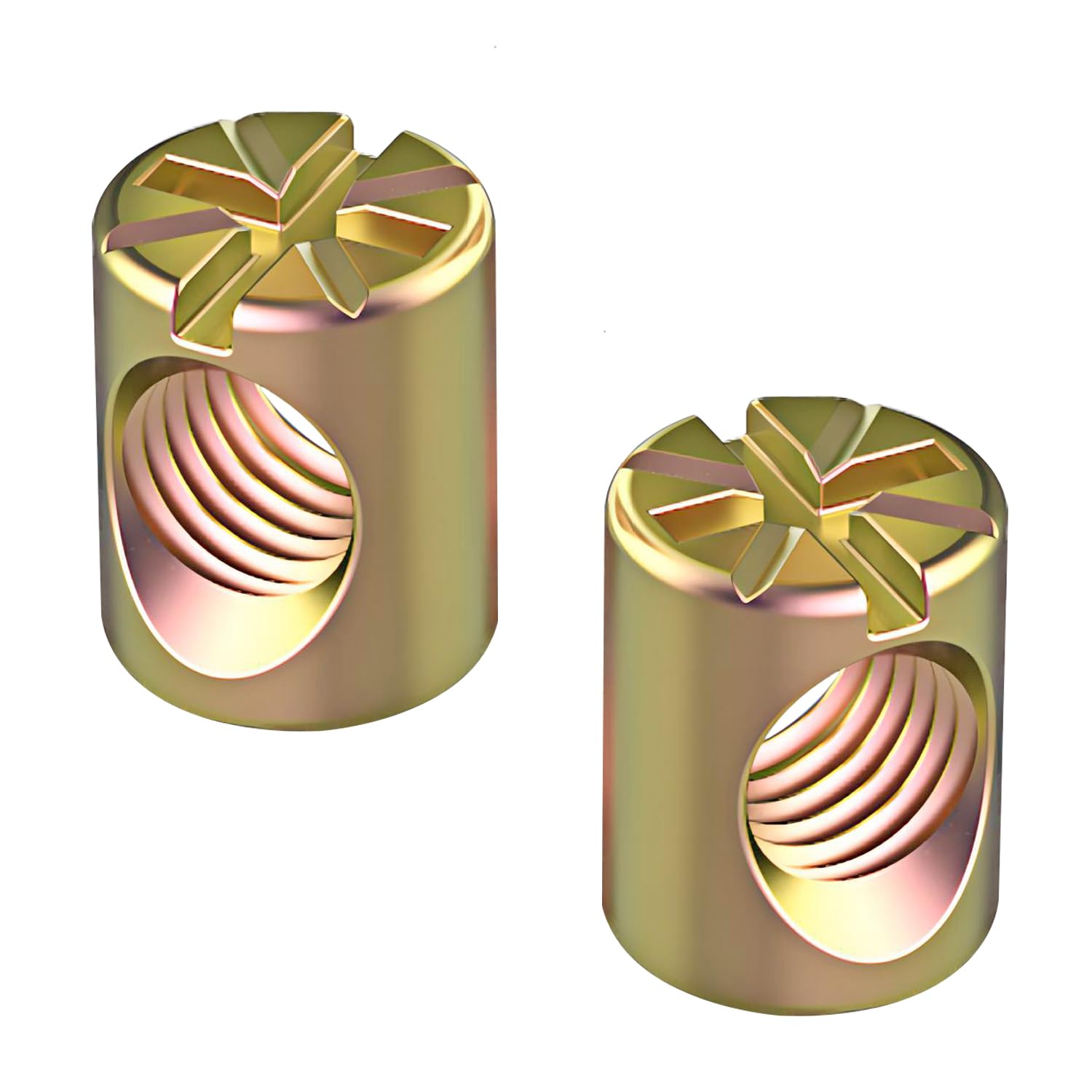 Qrity 20 Pezzi Dadi a Croce Scanalati M6 x 10mm Barrel Dadi Tasselli, Tassello Barrel Dado, Bulloni Mobili per Mobili Letto Lettino Sedie