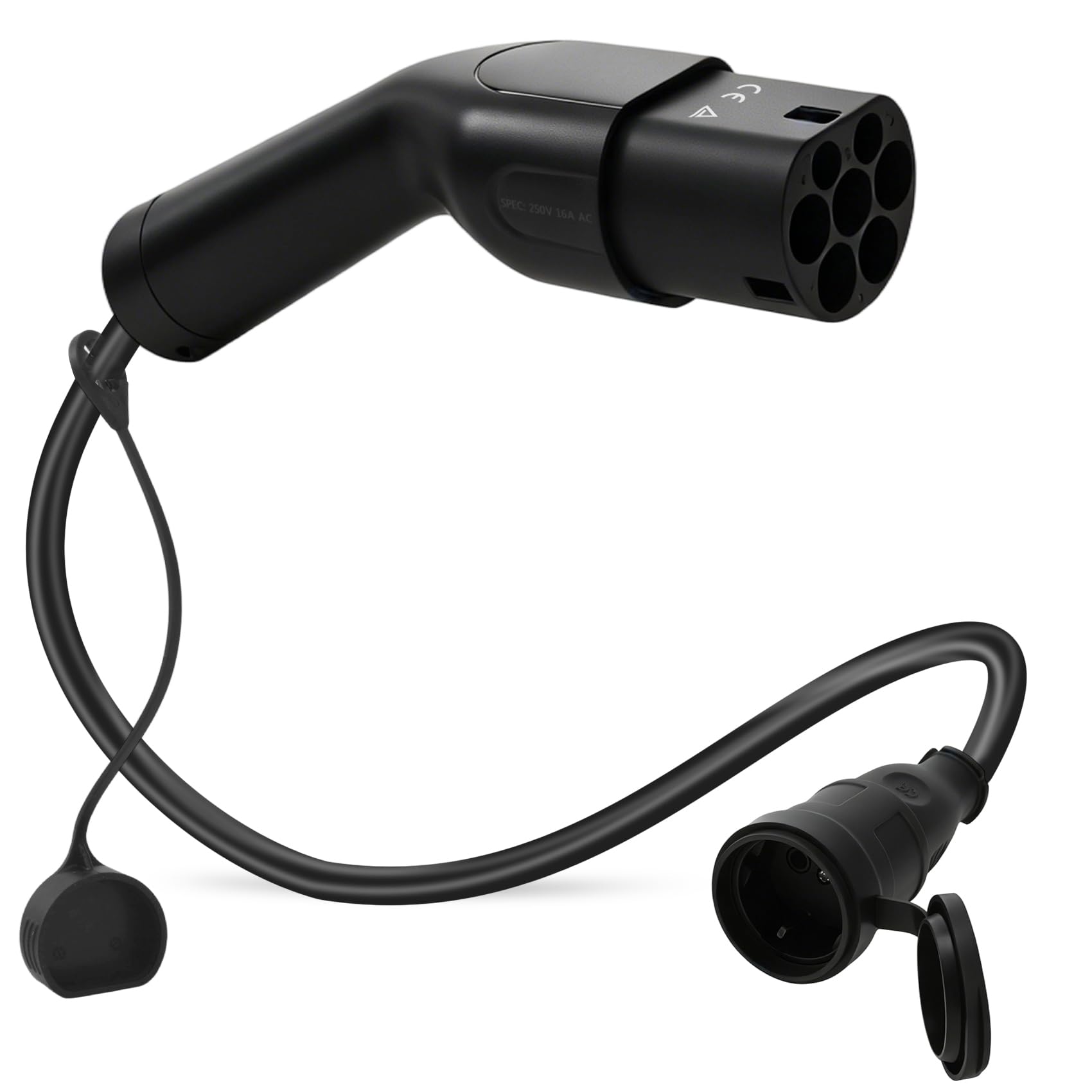 JULIK Adapter typu 2 na Schuko, 3,5 kW, 16 A, 230 V, typ 2 IEC 62196 EV, kabel ładujący, stacja ładująca, Wallbox do gniazdka Schuko, do pojazdów elektrycznych, elektrycznych, elektrycznych, motocykli