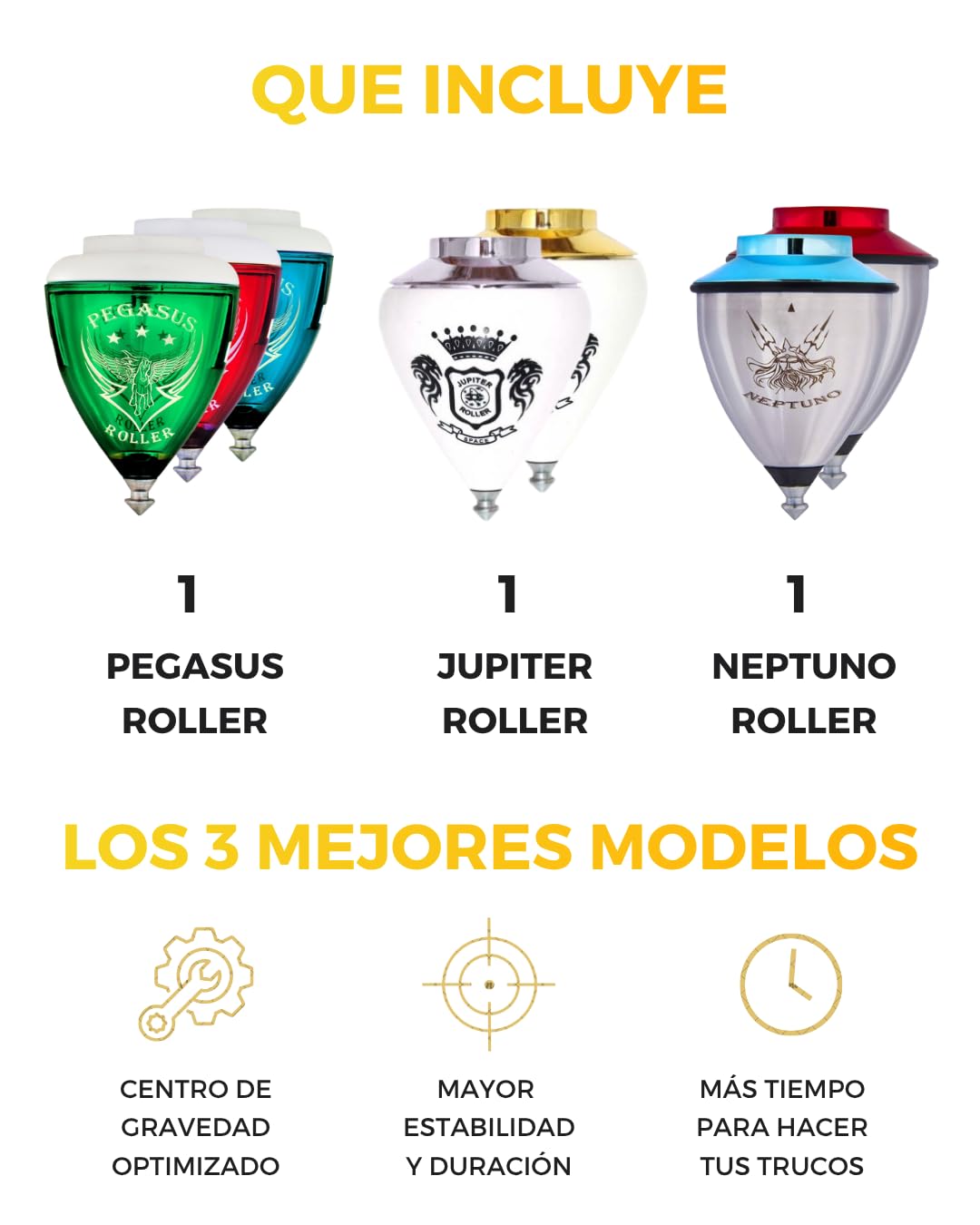 Xtreme - Pack de Tres Trompos Gold Star (Space 008000047)