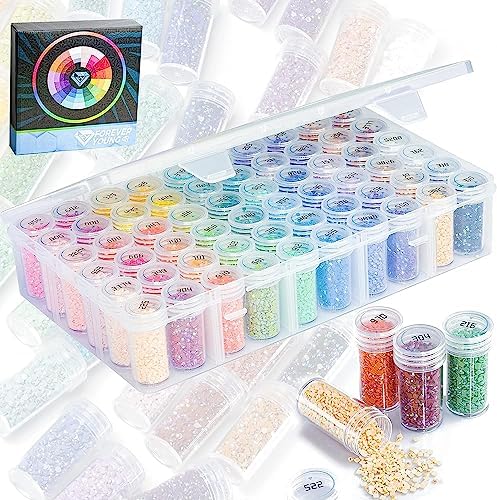 TOOSOAR Diamond Painting Aufbewahrungsbox - 140 Gläser Set Mit Trichter & Werkzeugen