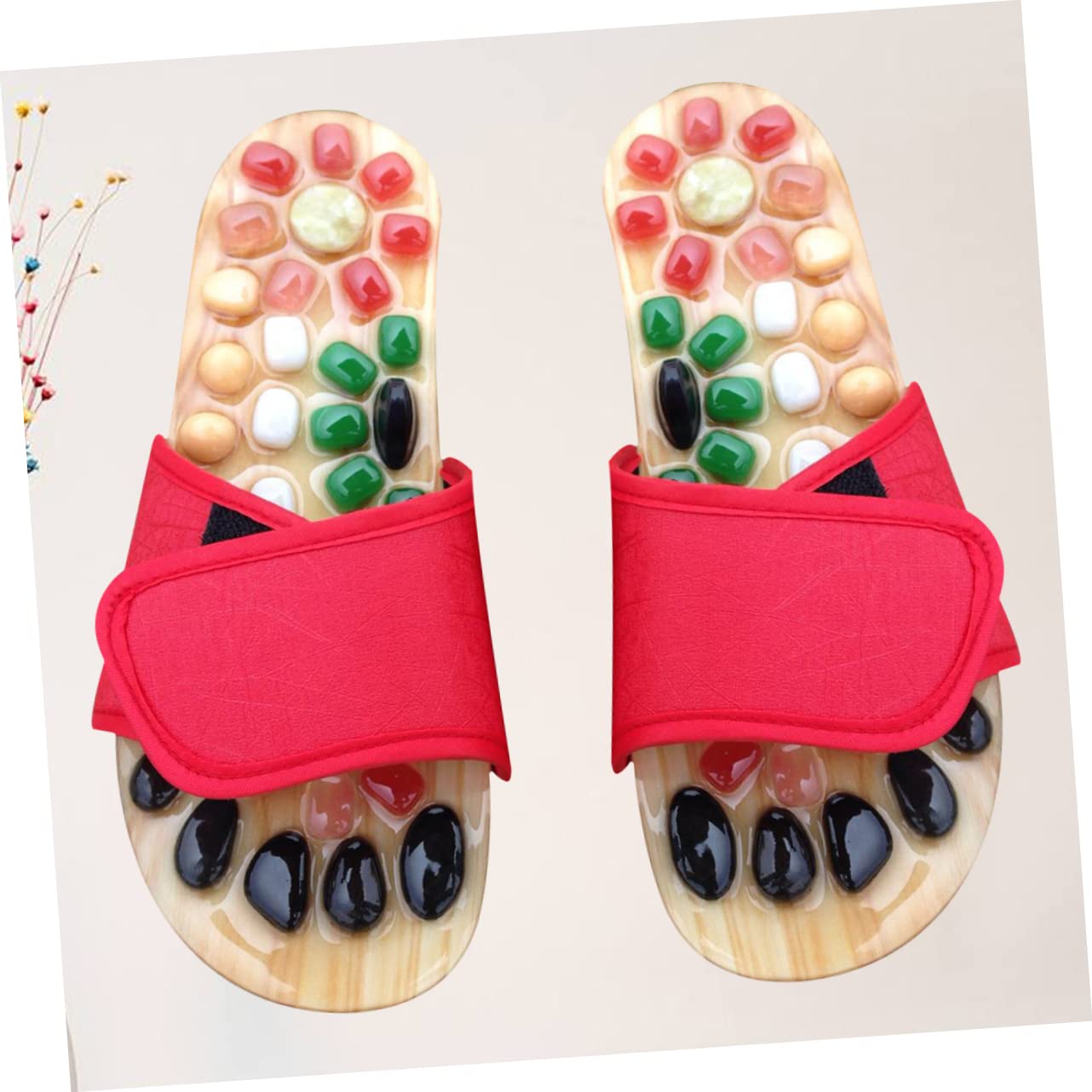 Massage Hausschuhe Schuhe Fußmassagegerät Weihnachten Party Rot 41-42