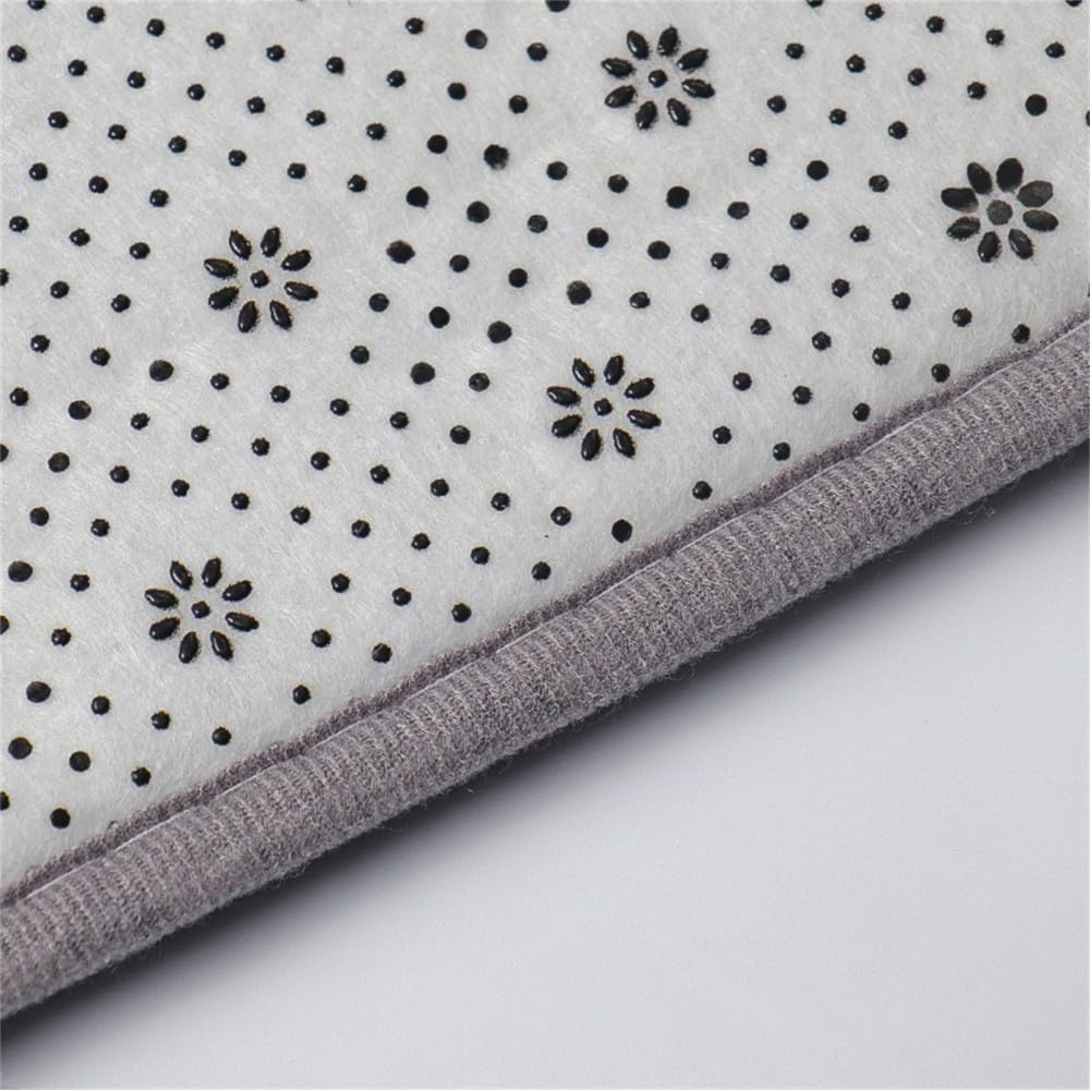1PC Tappeto in ciottoli di velluto goffrato, assorbente d'acqua e antiscivolo, lavabile, in cotone memory, per bagni interni, grigio chiaro, 400MMx600MM