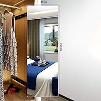 Vista 2 de Espejo de armario con marco de aluminio, pantalla ancha, esquinas redondeadas, espejo de tocador incorporado