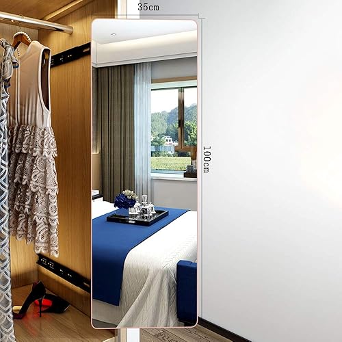 Miniatura 2 de Espejo de armario con marco de aluminio, pantalla ancha, esquinas redondeadas, espejo de tocador incorporado