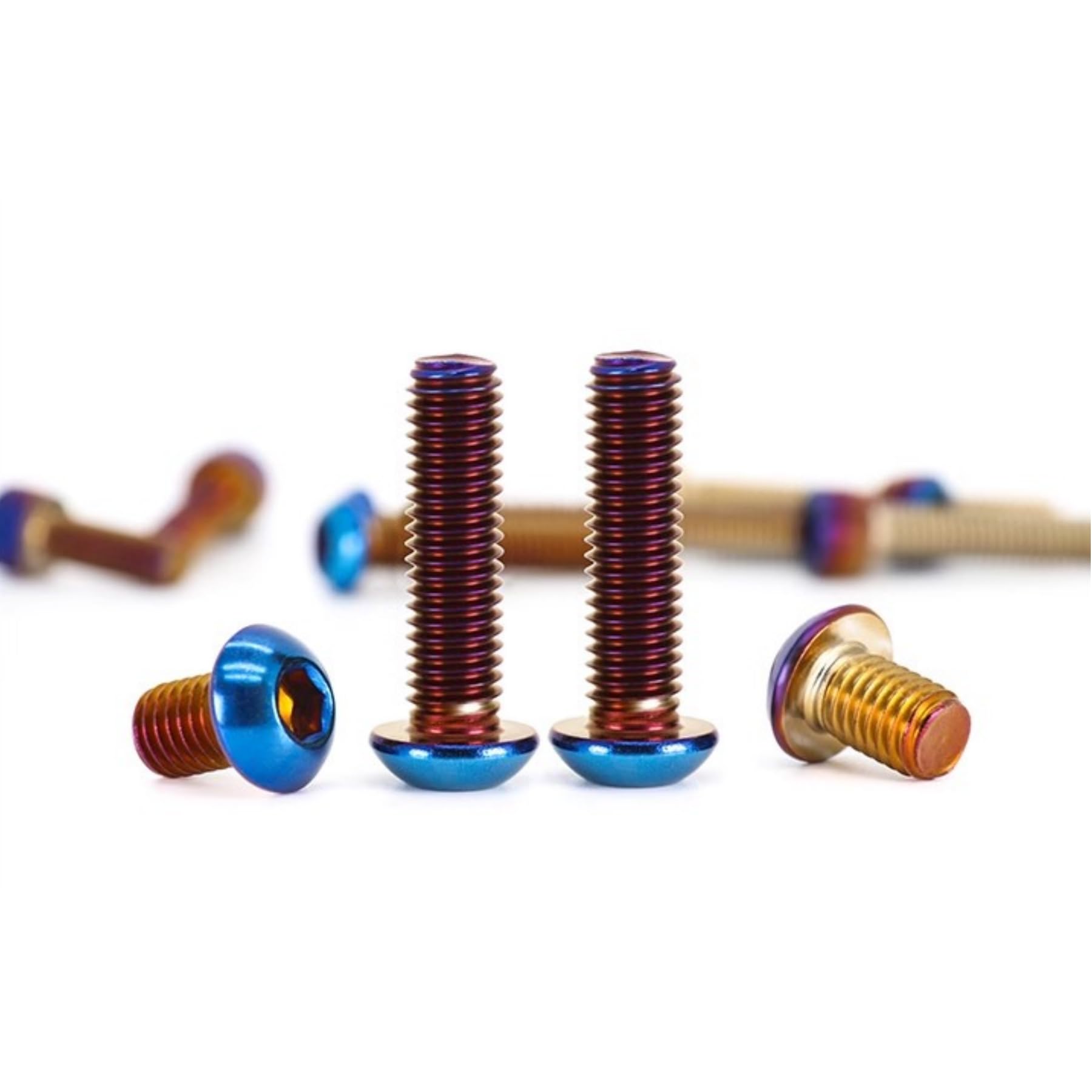 Stainless Steel 304 semicircular Head Hexagon Socket Screws blued 10 Pack Titanium Plated Mushroom Head Hexagon Socket Screws M4M5M6M8 (Burnt Blue,