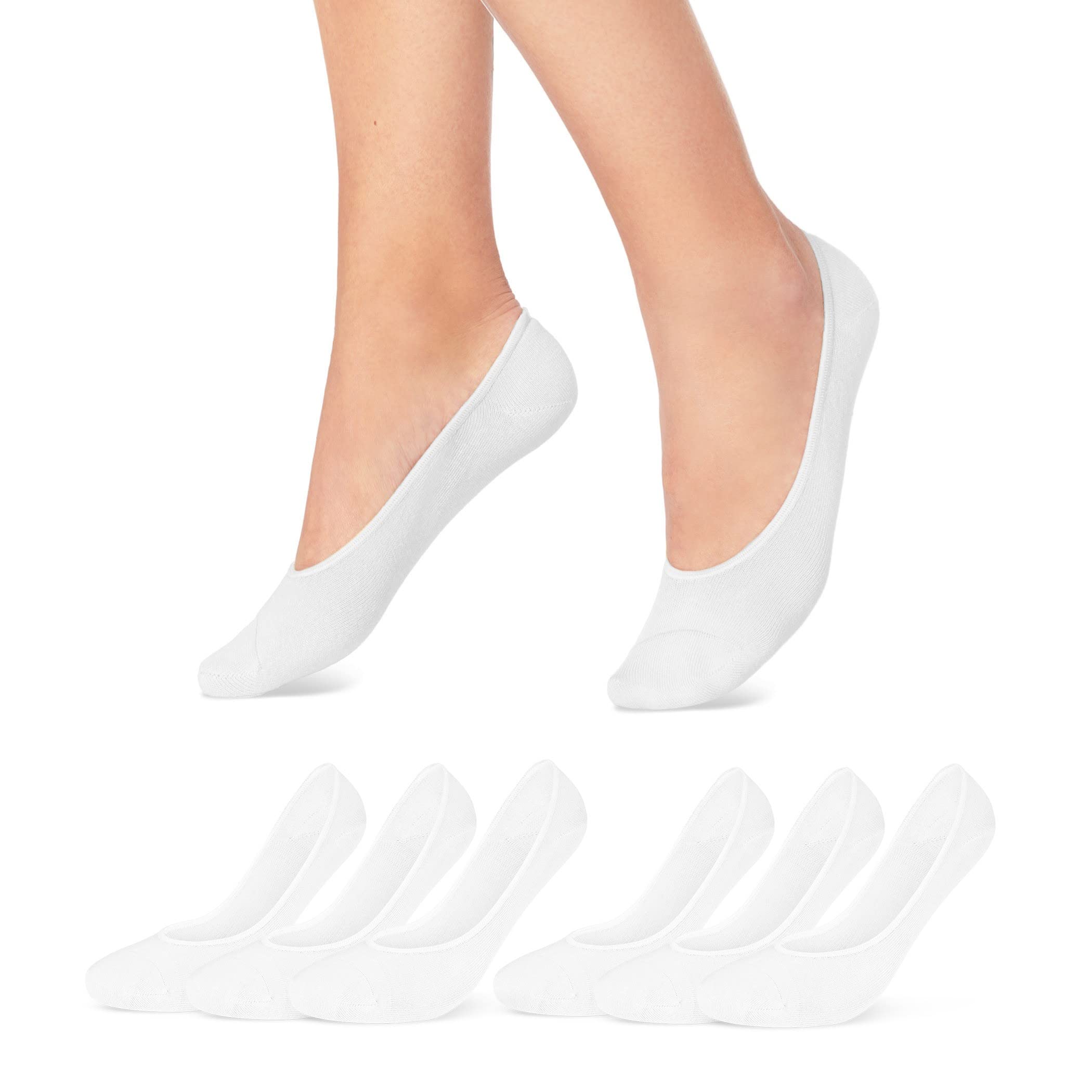 6 Paar Füßlinge Damen Sneaker Socken Baumwolle Schwarz Weiß Beige