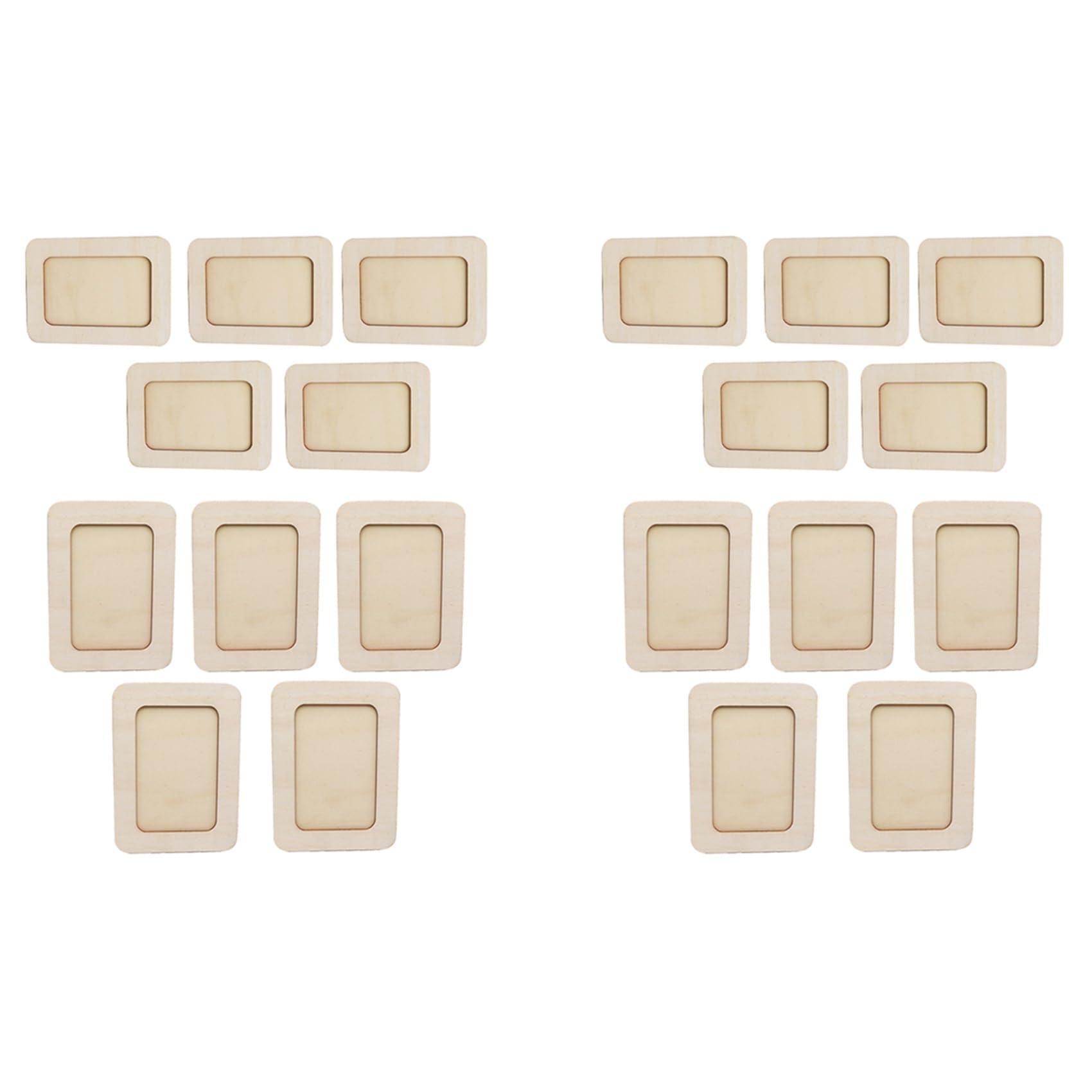 Jnchdghwa As Shown 20Pcs Diy Wood Picture Frames Unfinished Solid Wood Photo Picture Frames, For Crafts Wood, Diy Painting, Arts Projects