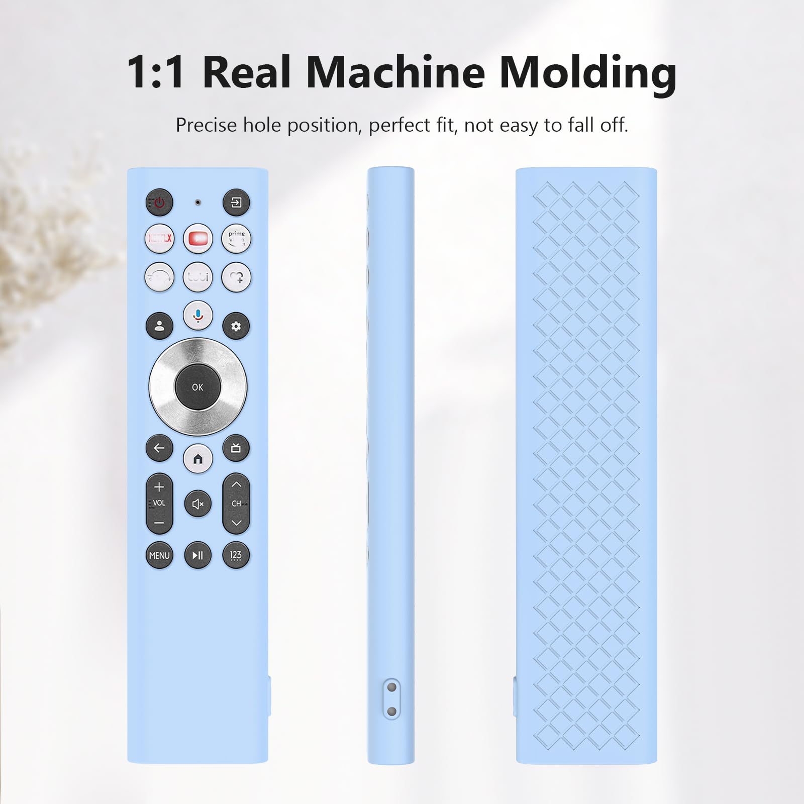 Custodia In Silicone Per Telecomando Hisense | Serie A7, U8, LCD 4K | Modelli 55A7N, 65U88N, 85U8N | Blu Luminoso